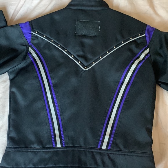 Purple flames Small USA Biker Design jacket - Picture 8 of 8